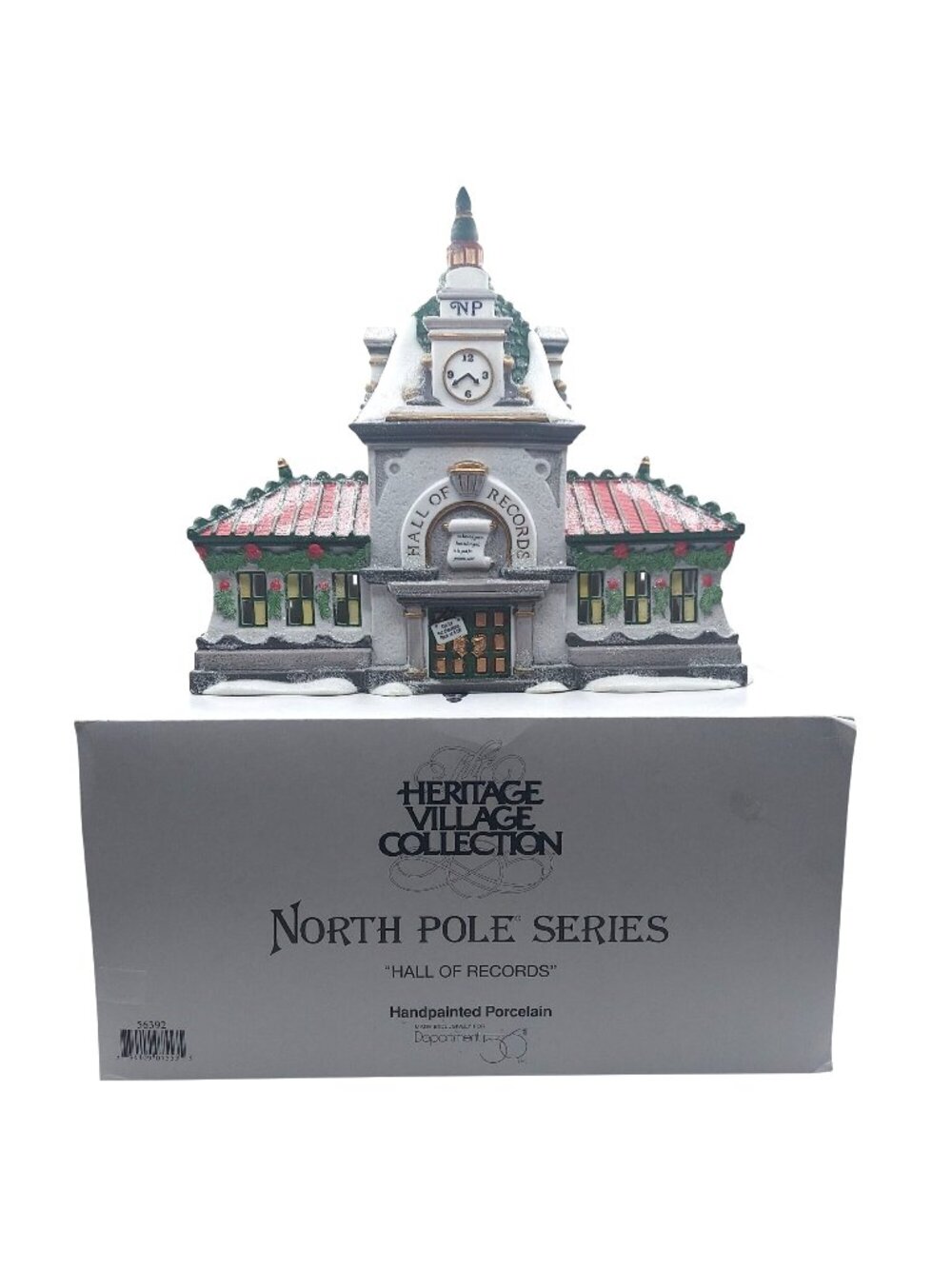 Dept 56 Hall Of Records North Pole Christmas Heritage Village Porcelain Retired